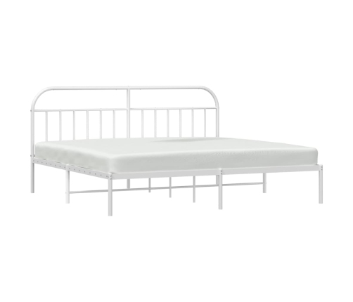 Estructura cama sin colchón con cabecero metal blanco 193x203cm