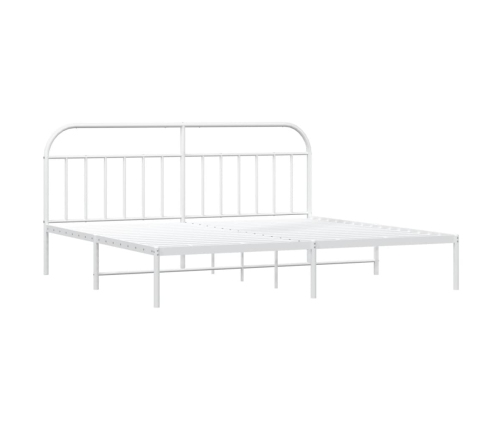 Estructura cama sin colchón con cabecero metal blanco 193x203cm