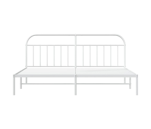 Estructura cama sin colchón con cabecero metal blanco 193x203cm