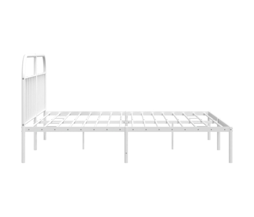 Estructura cama sin colchón con cabecero metal blanco 193x203cm