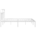 Estructura cama sin colchón con cabecero metal blanco 193x203cm