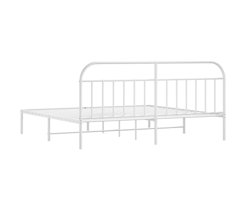 Estructura cama sin colchón con cabecero metal blanco 193x203cm