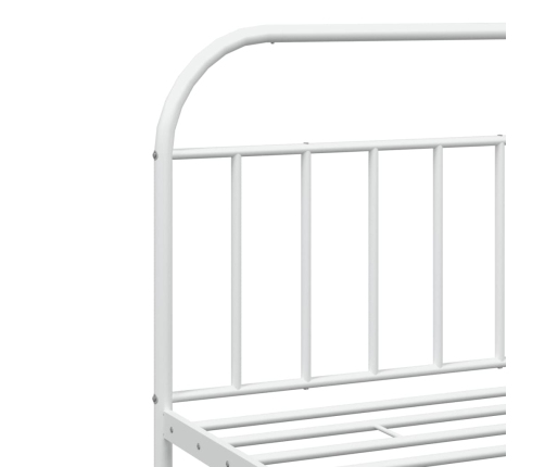 Estructura cama sin colchón con cabecero metal blanco 193x203cm