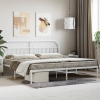 Estructura cama sin colchón con cabecero metal blanco 193x203cm