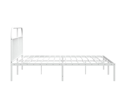 Estructura cama sin colchón con cabecero metal blanco 200x200cm