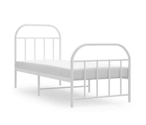 Estructura cama sin colchón con estribo metal blanco 75x190 cm