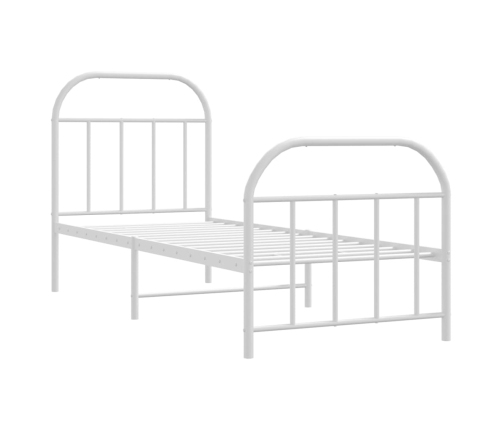 Estructura cama sin colchón con estribo metal blanco 75x190 cm