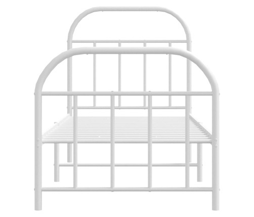 Estructura cama sin colchón con estribo metal blanco 75x190 cm