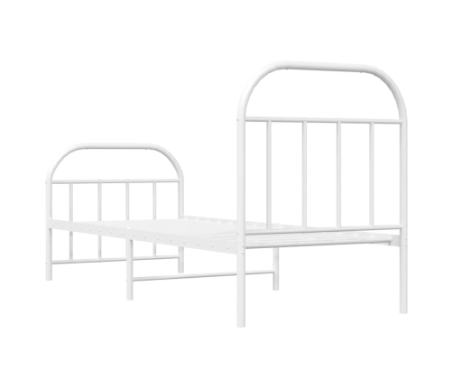 Estructura cama sin colchón con estribo metal blanco 75x190 cm