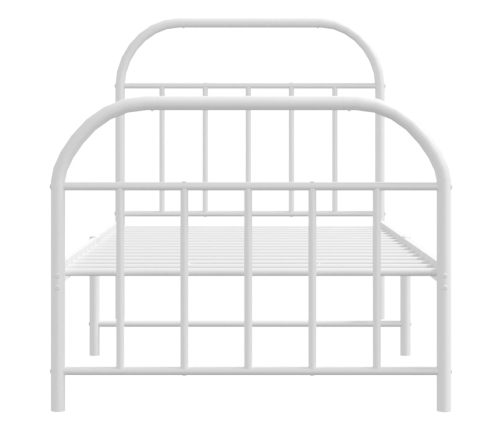 vidaXL Estructura cama metal con cabecero y pie cama blanca 90x190 cm