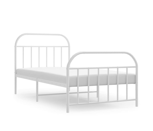 Estructura cama sin colchón con estribo metal blanco 100x190 cm