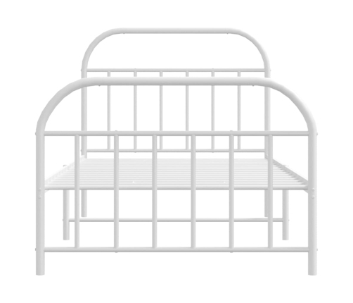 Estructura cama sin colchón con estribo metal blanco 100x190 cm