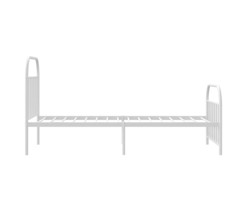 Estructura cama sin colchón con estribo metal blanco 100x190 cm