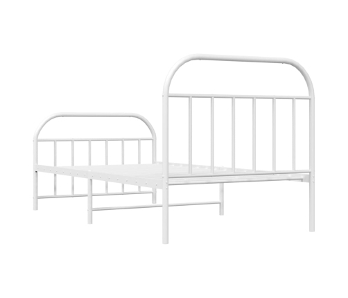 Estructura cama sin colchón con estribo metal blanco 100x190 cm