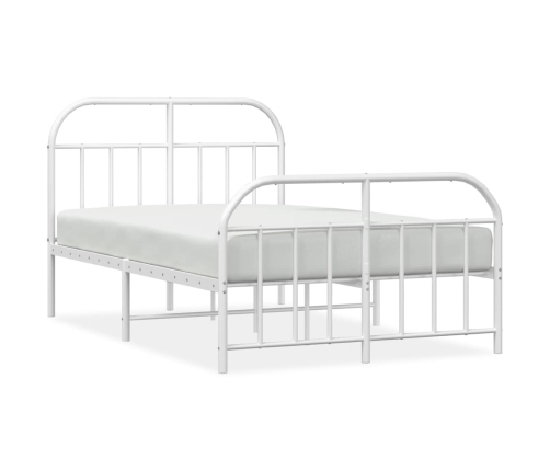 Estructura cama sin colchón con estribo metal blanco 120x190 cm