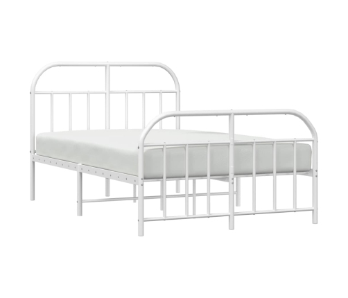 Estructura cama sin colchón con estribo metal blanco 120x190 cm