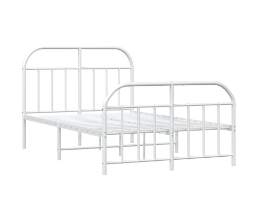 Estructura cama sin colchón con estribo metal blanco 120x190 cm