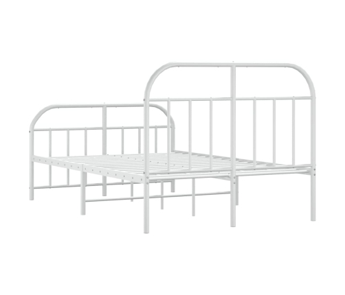 Estructura cama sin colchón con estribo metal blanco 120x190 cm