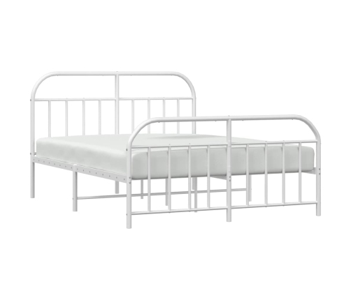 Estructura cama sin colchón con estribo metal blanco 135x190 cm