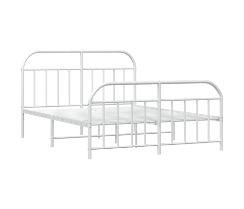 Estructura cama sin colchón con estribo metal blanco 135x190 cm