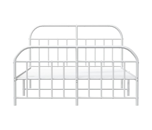 Estructura cama sin colchón con estribo metal blanco 135x190 cm