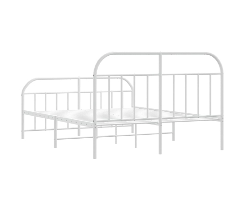 Estructura cama sin colchón con estribo metal blanco 135x190 cm