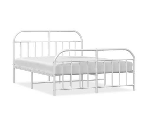 vidaXL Estructura cama metal con cabecero y estribo blanco 160x200 cm