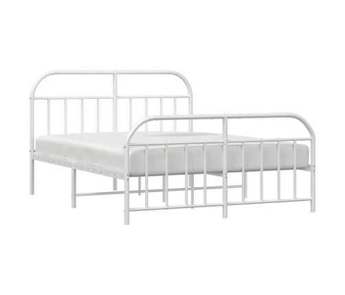 vidaXL Estructura cama metal con cabecero y estribo blanco 160x200 cm