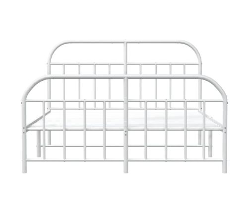 vidaXL Estructura cama metal con cabecero y estribo blanco 160x200 cm