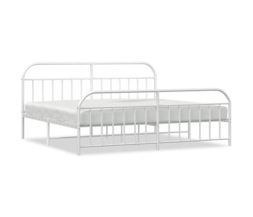 Estructura cama sin colchón con estribo metal blanco 193x203 cm