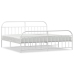 Estructura cama sin colchón con estribo metal blanco 193x203 cm