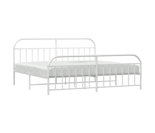 Estructura cama sin colchón con estribo metal blanco 193x203 cm