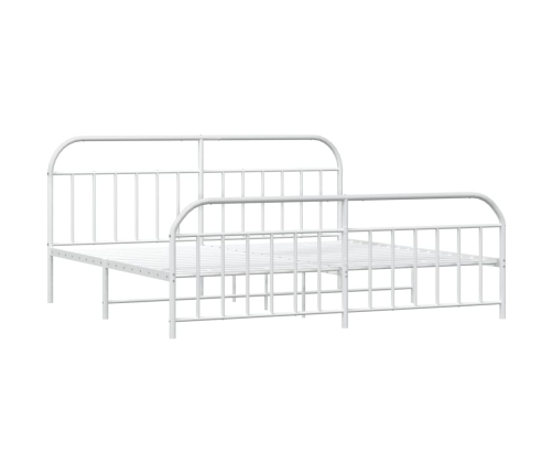 Estructura cama sin colchón con estribo metal blanco 193x203 cm