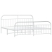 Estructura cama sin colchón con estribo metal blanco 193x203 cm