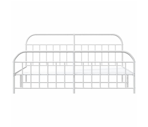 Estructura cama sin colchón con estribo metal blanco 193x203 cm