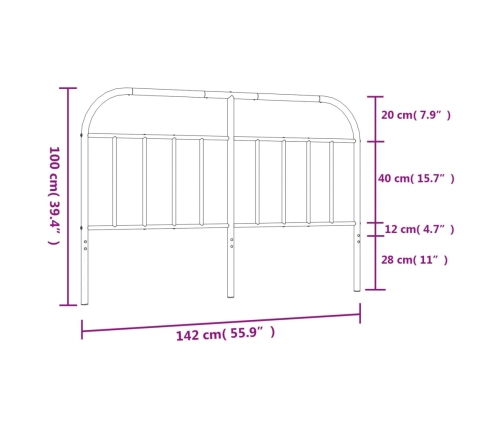 Cabecero de metal blanco 135 cm