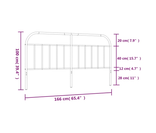 Cabecero de metal blanco 160 cm