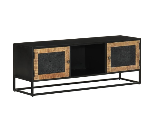 vidaXL Mueble de TV madera maciza de mango y hierro 110x30x40 cm