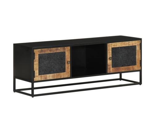 vidaXL Mueble de TV madera maciza de mango y hierro 110x30x40 cm