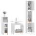 Set de muebles de baño 3 piezas madera contrachapada blanco