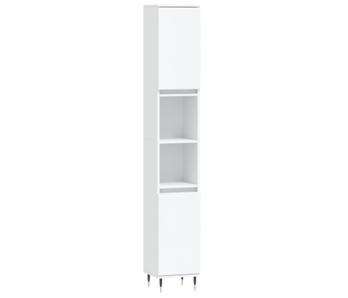 Set de muebles de baño 3 piezas madera contrachapada blanco