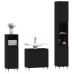 Set de muebles de baño 3 piezas madera contrachapada negro