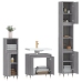 Set de muebles de baño 3 pzas madera contrachapada gris sonoma