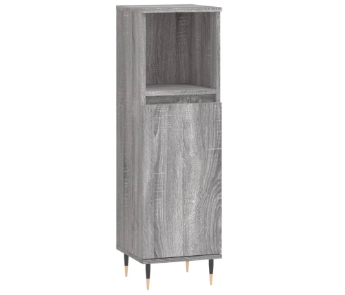 Set de muebles de baño 3 pzas madera contrachapada gris sonoma