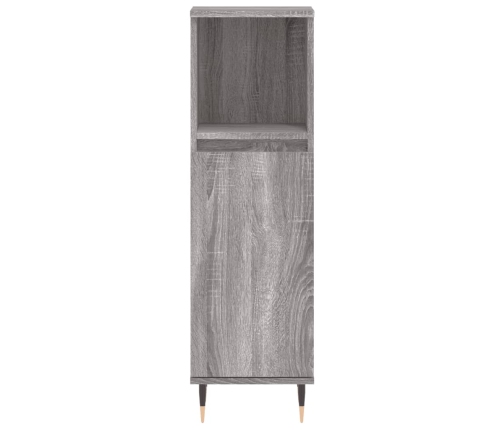 Set de muebles de baño 3 pzas madera contrachapada gris sonoma