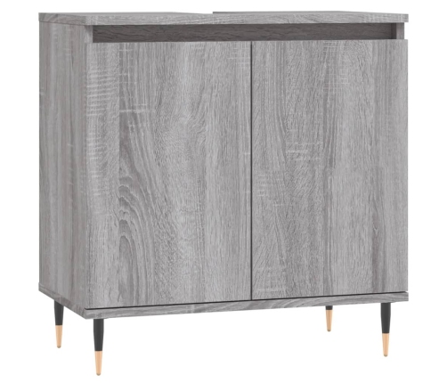 Set de muebles de baño 3 pzas madera contrachapada gris sonoma