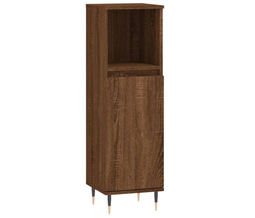 Set de muebles de baño 3 pzas madera contrachapada roble marrón