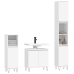 Set de muebles de baño 3 piezas madera contrachapada blanco