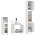 Set de muebles de baño 3 piezas madera contrachapada blanco