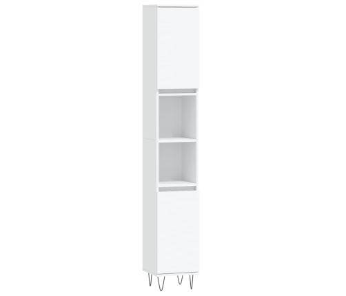 Set de muebles de baño 3 piezas madera contrachapada blanco